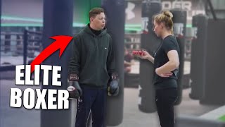 Elite BOXER pretended to be a beginner PART 2  Coachs prank [upl. by Laurene]