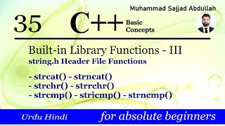 C Builtin Library Functions III  stringh Header File Functions [upl. by Inalak]