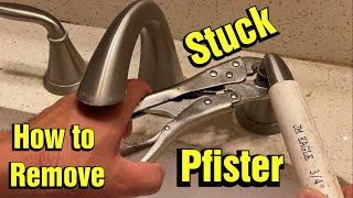 How to Remove a Stuck  Frozen  Tight  Hard to Turn Price Pfister Bathroom Faucet Handle [upl. by Ahras]