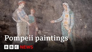 New paintings discovered in Pompeii excavation  BBC News [upl. by Mendelsohn]