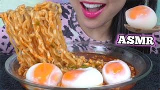 ASMR SPICY SAMYANG NOODLES  SOFT BOIL EGGS EATING SOUNDS NO TALKING  SASASMR [upl. by Anahpos]