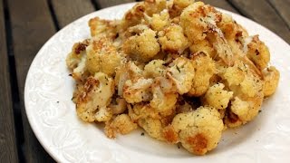 Bobbis Kitchen  Oven Roasted Cauliflower with Garlic and Parmesan cheese [upl. by Ahsats]