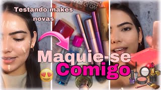 MAQUIESE COMIGO💄💋TESTANDO MAQUIAGENS NOVASmakes das blogueiras será que vale a pena 😍Thainar [upl. by Arbba]