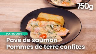 Pavé de saumon et pommes de terre confites  un repas sain et gourmand  750g [upl. by Edylc]