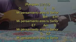 Emir Sensini  Mis Pensamientos Eres Tu Señor  Guitar Cover  Guitar Tutorial  Letra y Acordes [upl. by Yamauchi]