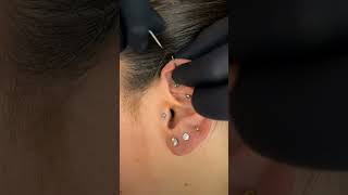 Vertical helix piercingshorts piercings artist yo [upl. by Jephum]