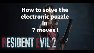 RE 2 How to solve the Electronic door puzzle in 7 MOVES  Claire A [upl. by Boothman]