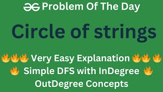 🔥🔥Very Easy ExplanationDry Run 🔥🔥  Circle of strings  Graph  DFS  InOut Deg  POTD  GFG [upl. by Meadows]