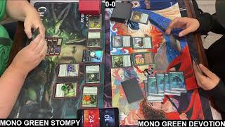 Pioneer  Mono Green Stompy Vs Mono Green Devotion [upl. by Aiehtela]