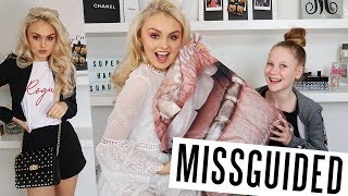 10 YEAR OLD SISTER BUYS MY MISSGUIDED OUTFIT  TRY ON HAUL  2018 [upl. by Henleigh]