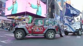 Trump Victory Car Parade drives through Times Square NYC [upl. by Spatz]