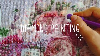 Unboxing and making a diamond art painting ✧༺❀༻✧🩷 [upl. by Ciaphus]