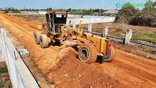 Best Action Komatsu Grader Plowing Soil Driving Skills To Making Village Roads Techniques [upl. by Soiritos]