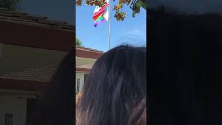 SUHSD raising the progressive pride flag while NSHS students sing [upl. by Maris]