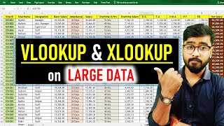 How To Apply VLOOKUP and XLOOKUP Formula on Large Data in Excel Hindi excel [upl. by Cunningham]