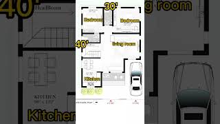 30 by 40 house design  30x40 house plan housedesign houseplan floorplan homeplan 2bhk [upl. by Kiah]