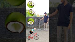 Rounding cut green coconuts to Alto Toto Scooter amp Bycycle  Vehicles names magic video [upl. by Yendyc]