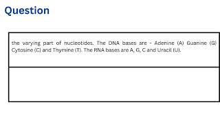 the varying part of nucleotides The DNA bases are  Adenine [upl. by Sower]