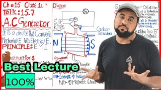 AC Generator  10th Unit 15 Topic 157 Alternating Current Generator [upl. by Nnod]