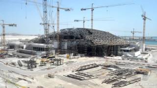 Louvre Abu Dhabi Timelapse مراحل تطور بناء اللوفر أبوظبي [upl. by Swift74]