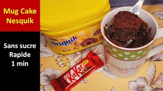 Mug Cake Nesquik en 1 minute  Recette facile et rapide sans œuf et sans sucre ajouté [upl. by Aniar]