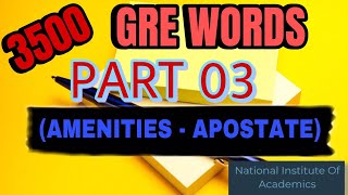 PART 3 BARRON GRE 3500 VOCABULARY AMENITIESAPOSTATE [upl. by Auqkinahs347]