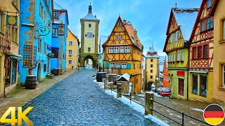 Rothenburg ob der Tauber walking tour 4K  The most beautiful Medieval town in Germany [upl. by Saidee649]