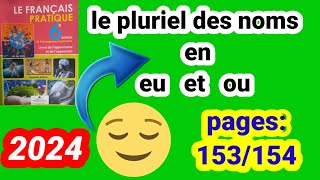 Le pluriel des noms en eu et ou français pratique 6ème année primaire pages 153154 [upl. by Esinet]