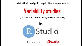 Variability studies in R studio  GCV PCV Heritability amp Genetic advance estimation  Statistics [upl. by Nissa]