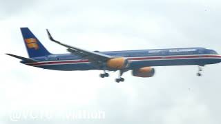 Icelandair B757300WL TFISX Landing at London Gatwick [upl. by Ialokin876]