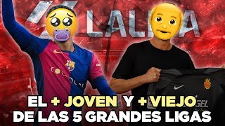 El JUGADOR MÁS JOVEN y MÁS VIEJO de CADA LIGA TOP [upl. by Halli982]