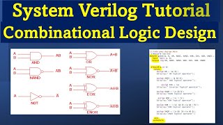 System Verilog tutorial  Combinational logic design coding  AND OR NAND NOR XOR XNOR logic gates [upl. by Anen]