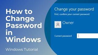 How to Change Password in Windows 10 [upl. by Selec]