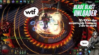 323 1000 AoE goes OFFSCREEN Unloading 30100m Blade Blast on bosses zoom maps PoE Affliction [upl. by Nell629]