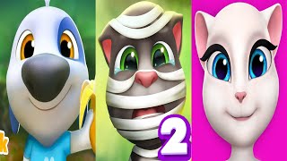 My Talking Tom2 vs My Talking Angela vs My Talking Hank Islands  Monkey Catch Gameplay 2024 Ep4081 [upl. by Macdonell63]