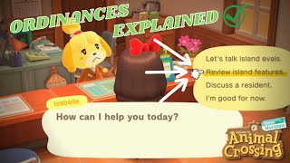 Island Ordinances EXPLAINED  Animal Crossing New Horizons Tutorial [upl. by Marsiella]