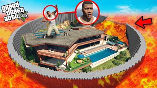 Franklin Save His House From Biggest Lava Tsunami Ever In GTA 5 [upl. by Anialam370]