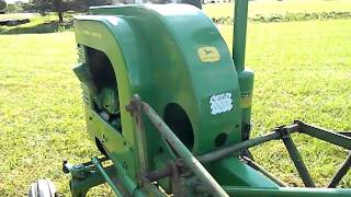 John Deere LA Tractor w Cultivators  Auction 10122011 [upl. by Salot]