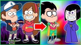 Gravity Falls Glow Up Into Super Hero Characters  Cartoon Art Show [upl. by Jodie]