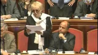 Discorso di Franca Rame al Senato e lettera di dimissioni [upl. by Hairaza]