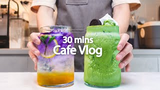 🏝️여름이 부른다카페브이로그30분모아보기🌞30mins Cafe Vlog카페브이로그Cafe VlogASMRTasty Coffee163 [upl. by Alidus315]