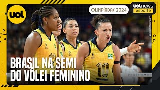 OLIMPÍADAS 2024 VÔLEI FEMININO DO BRASIL SEGUE SEM PERDER SETS E ESTÁ NA SEMIFINAL EM PARIS [upl. by Bidle293]