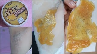 HOW TO Wax ArmPit Hair Removal Honey Cold Wax by Esme Organics [upl. by Annaitsirk]