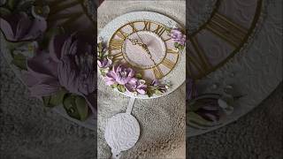 DIY wall clock with sculpture painting technique satisfying art shorts trending [upl. by Ahmar]