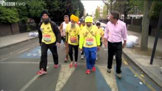 101yearold Fauja Singh Runs the London Marathon  Horizon Eat Fast and Live Longer  BBC Two [upl. by Llertnac]