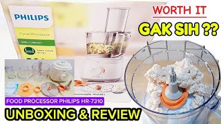 UNBOXING amp REVIEW FOOD PROCESSOR PHILIPS HR7310 [upl. by Ynomrah]