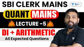 🔴SBI Clerk Mains  Lecture  5  DI Mains Level  Arithmetic Mains  Maths by Arun Sir [upl. by Siramay436]