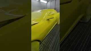 Camaro oven paint yellow bumblebee automobile car transformers jeddah how gm camaross chevy [upl. by Ardene]