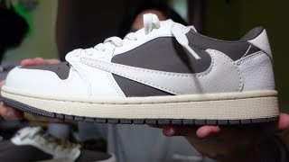 Travis Scott Jordan 1 Low Reverse Mocha From DHGate  Review  On Foot [upl. by Nosreffej]