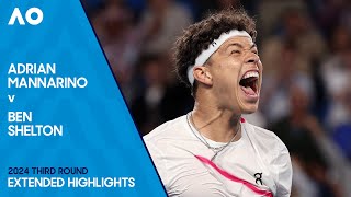 Adrian Mannarino v Ben Shelton Extended Highlights  Australian Open 2024 Third Round [upl. by Aelanna741]